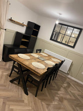 Load image into Gallery viewer, RUSTIC DINING TABLE - EXTRA CHUNKY CROSS FRAME LEGS