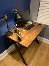 Load image into Gallery viewer, RECLAIMED WOOD DESK - CROSS FRAME LEGS