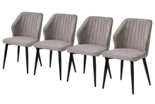 Load image into Gallery viewer, GREY faux leather CHUB CHAIRS - SET OF 4
