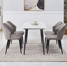 Load image into Gallery viewer, GREY faux leather CHUB CHAIRS - SET OF 4
