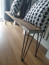 Load image into Gallery viewer, RECLAIMED WOOD BENCH WITH HAIRPIN LEGS
