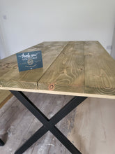 Load image into Gallery viewer, RUSTIC DINING TABLE - CROSS FRAME LEGS
