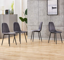 Load image into Gallery viewer, GREY VELVET DINING CHAIRS - SET OF 4
