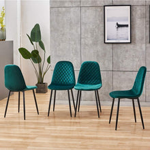 Load image into Gallery viewer, TEAL VELVET DINING CHAIRS - SET OF 4
