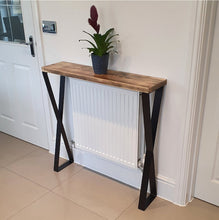 Load image into Gallery viewer, CONSOLE TABLE/RADIATOR COVER - CROSS BOX STEEL -  90cm High
